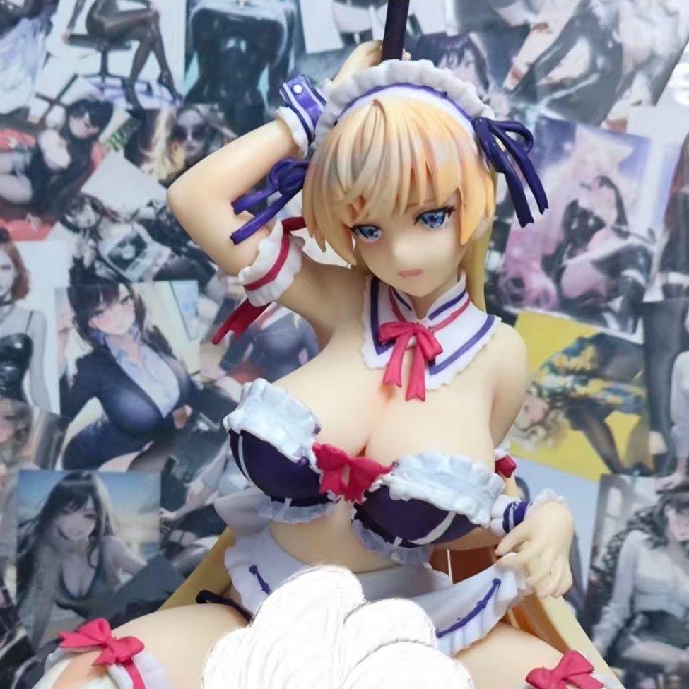 特惠绝版真由莉蹲姿黄发美少女二次元手办动漫模型桌面机箱摆件