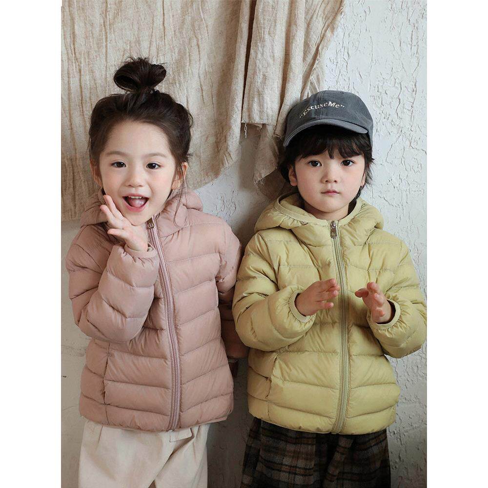 儿童羽绒服2025新款童装时尚男女童短款90白鸭绒轻薄保暖外套上衣