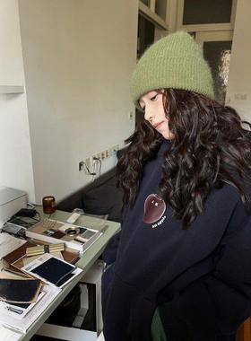 POXFFEE【一颗苹果】美式覆古连帽卫衣外套秋季时尚宽松慵懒上衣