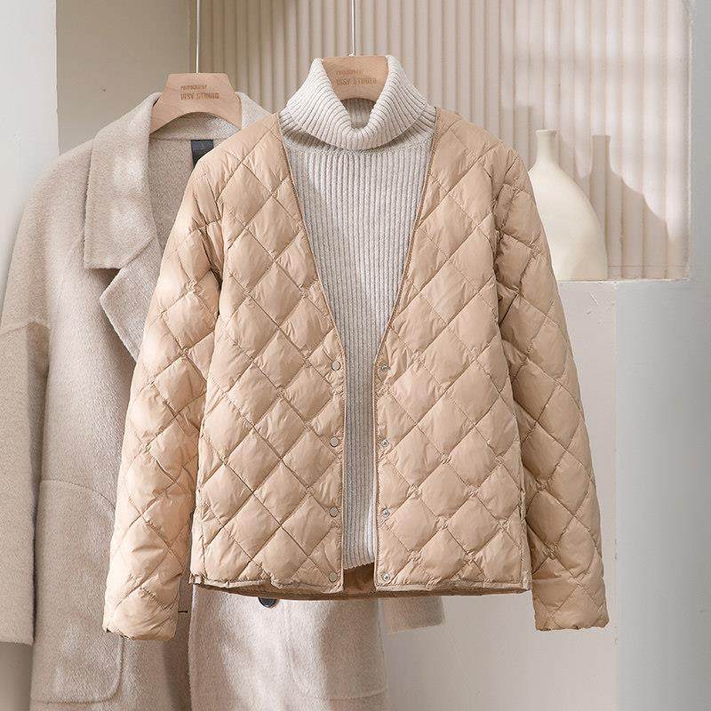 2024新款羽绒服女内胆短款大衣内搭95白鸭绒轻薄修身秋冬女款外套