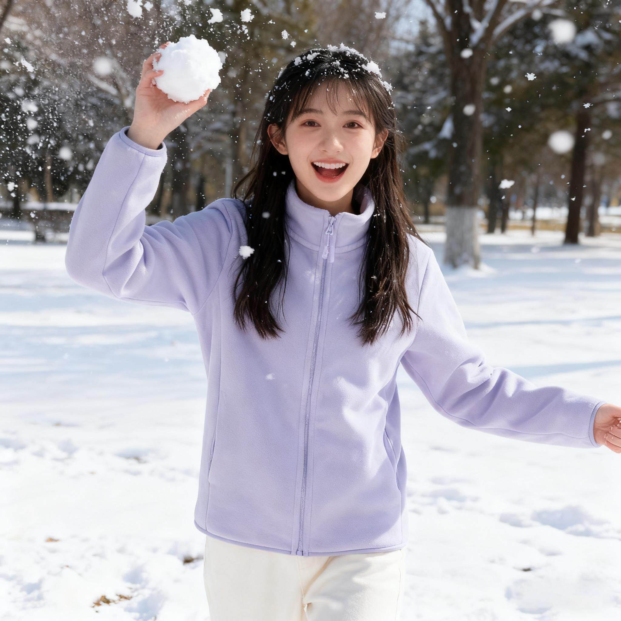加绒加厚2025秋冬季新款奥粒绒立领卫衣紫色短外套保暖拉链上衣女
