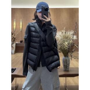 2025冬季新款立领黑色排骨羽绒马甲女短款90绒背心超好看坎肩外套