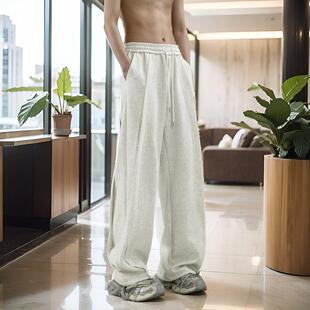 秋冬厚料195高个子加长男裤120弯刀卫裤男潮牌设计感宽松运动裤子