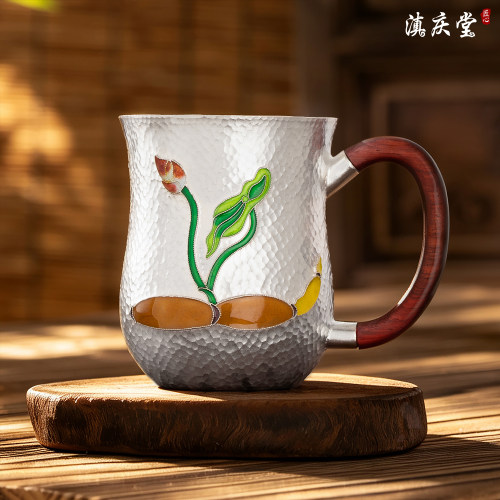 滇庆堂999纯银一池清欢口缸茶杯