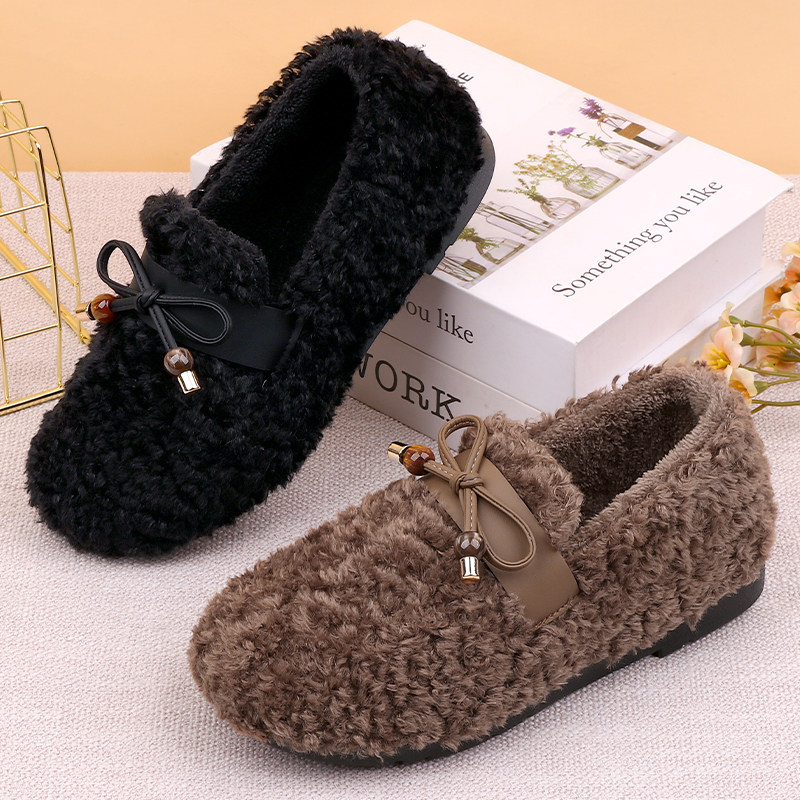 冬季新款豆豆鞋老北京布鞋加绒加厚软底保暖毛毛鞋韩版百搭平底鞋,女鞋,乐福鞋（豆豆鞋）,淘宝优惠券,粉丝福利购,淘宝优惠卷