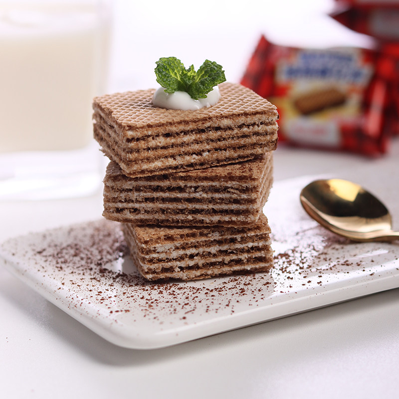 巧克力豆乳威化饼干老式儿时怀旧零食早餐充饥夜宵小吃独立小包装