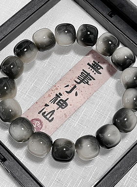 【油墨画】远山黛胖苹果菩提手串学生盘玩绕指柔手链文玩佛珠