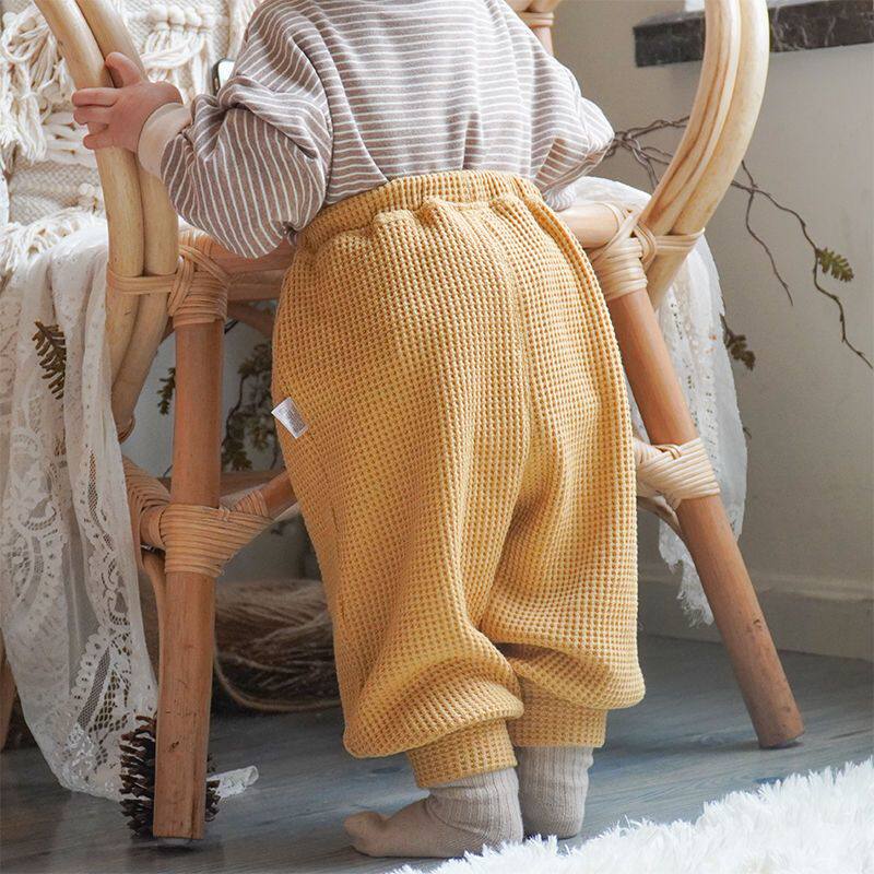宝宝裤子华夫格春秋灯笼