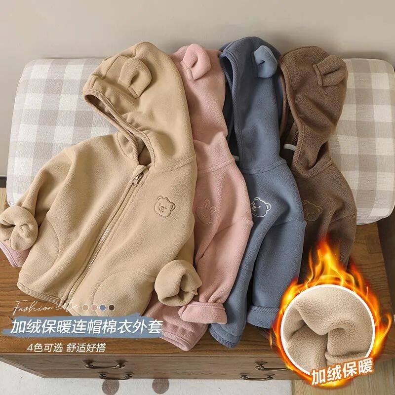 婴儿奥粒绒连帽外套冬装