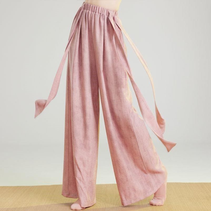 秋季古典舞练功服女裤子飘逸阔腿裤成人舞蹈服装瑜伽裤宽松外穿秋