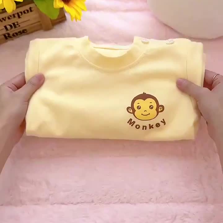 婴儿秋衣秋裤套装纯棉无
