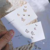 蝴蝶套装 耳骨钉女立体简约气质微镶小蝴蝶耳钉高级感耳钉耳环耳饰