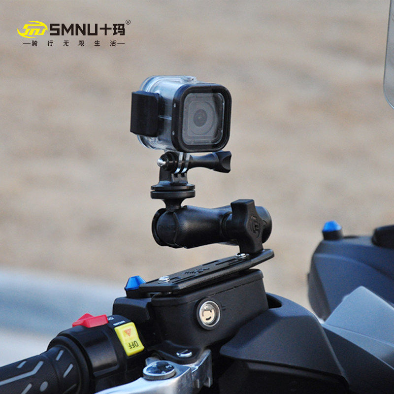 适用gopro7/6/5摩托车固定支架小蚁大疆action运动相机骑行配件