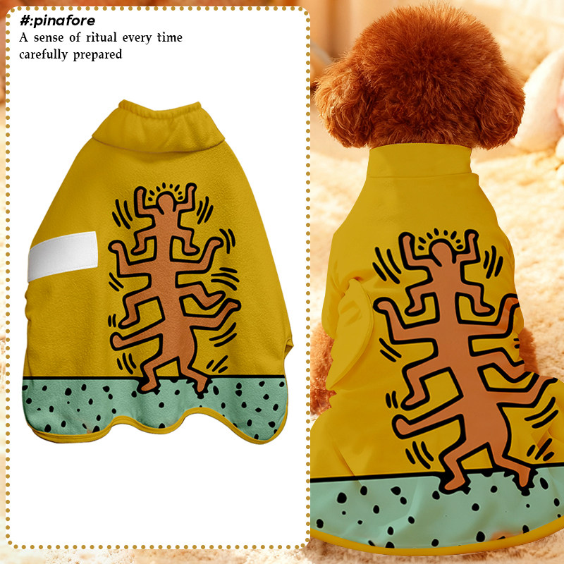 凯斯哈林联名keith haring艺术插画宠物浴袍狗狗猫咪衣服洗澡浴巾