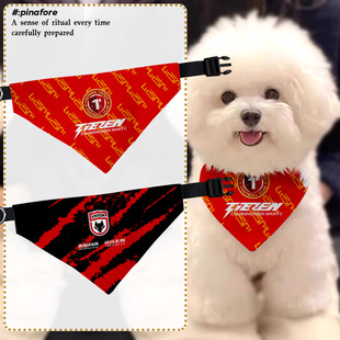 2025中甲辽宁铁人陕西联合南通支云宠物口水巾狗狗猫咪三角巾围巾