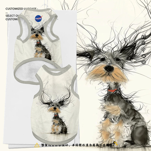 潦草小狗炸毛抽象恶搞宠物背心狗狗猫咪衣服比熊大中小型犬防掉毛