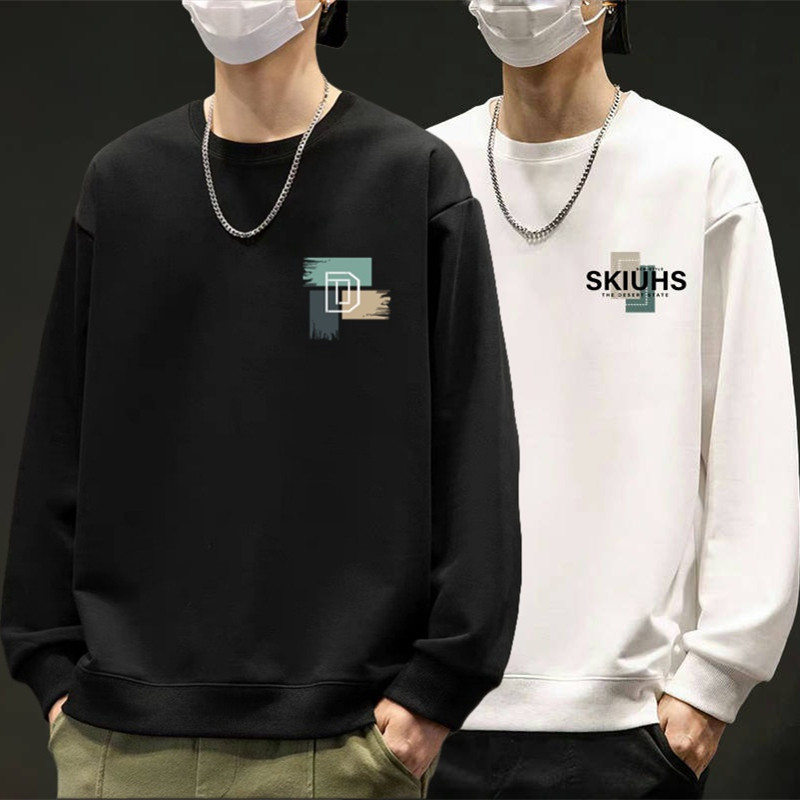 黑色卫衣男潮牌春秋季宽松青春流行青少年打底上衣服休闲重磅长袖