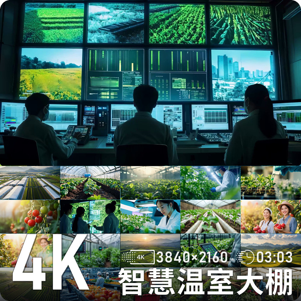 现代化智慧农业温室大棚蔬菜种植设计素材/源文件