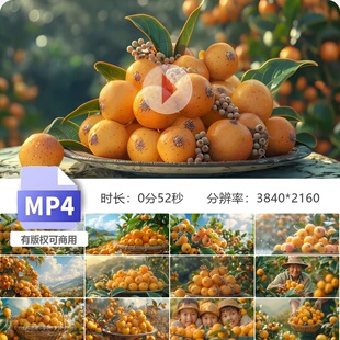 高清枇杷熟了金丸芦枝采摘丰收夏天果园慢动作4k升格实拍视频素材