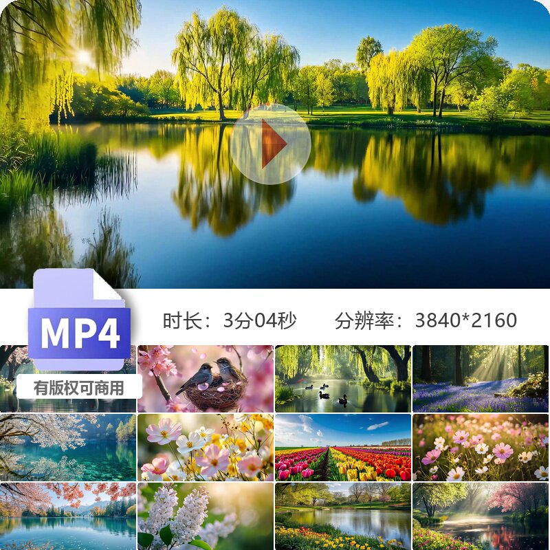 高清春暖花开万物复苏百花齐放鸟语花香森林草地蝴蝶飞舞视频素材