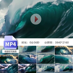 高清海洋巨浪翻滚浪花波涛汹涌4K升格慢镜头惊涛拍岸视频素材