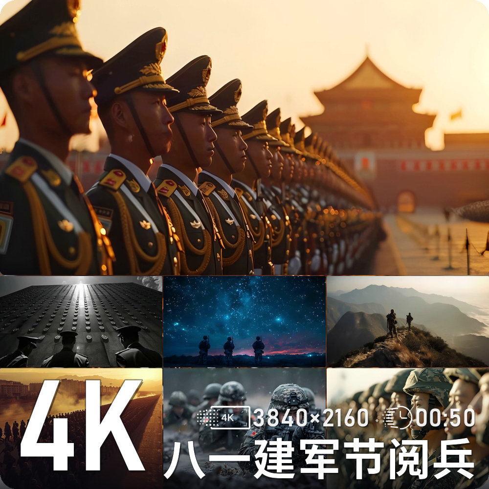 威武中国军人方阵阅兵仪式庄严震设计素材/源文件