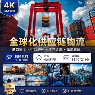 高清全球化供应链物流贸易金原创融港口码头中欧班列视频素材