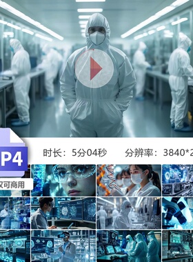 高清未来科技医疗实验室VR人工智能生物科研数据分析视频素材