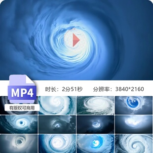高清台风眼飓风监测极端天气恶劣暴风雨灾难震撼镜头云层视频素材