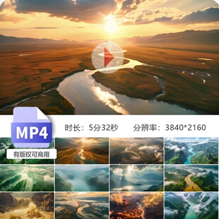 高清长江黄河母亲河航拍流域自然风光日出延时源头奔腾视频素材