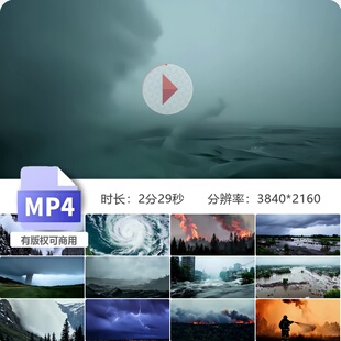 高清洪水海啸雷电森林台风雪崩极端天气自然地质灾难灾害视频素材