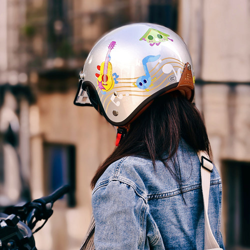 台湾JEF摩托车头盔四季复古3/4盔