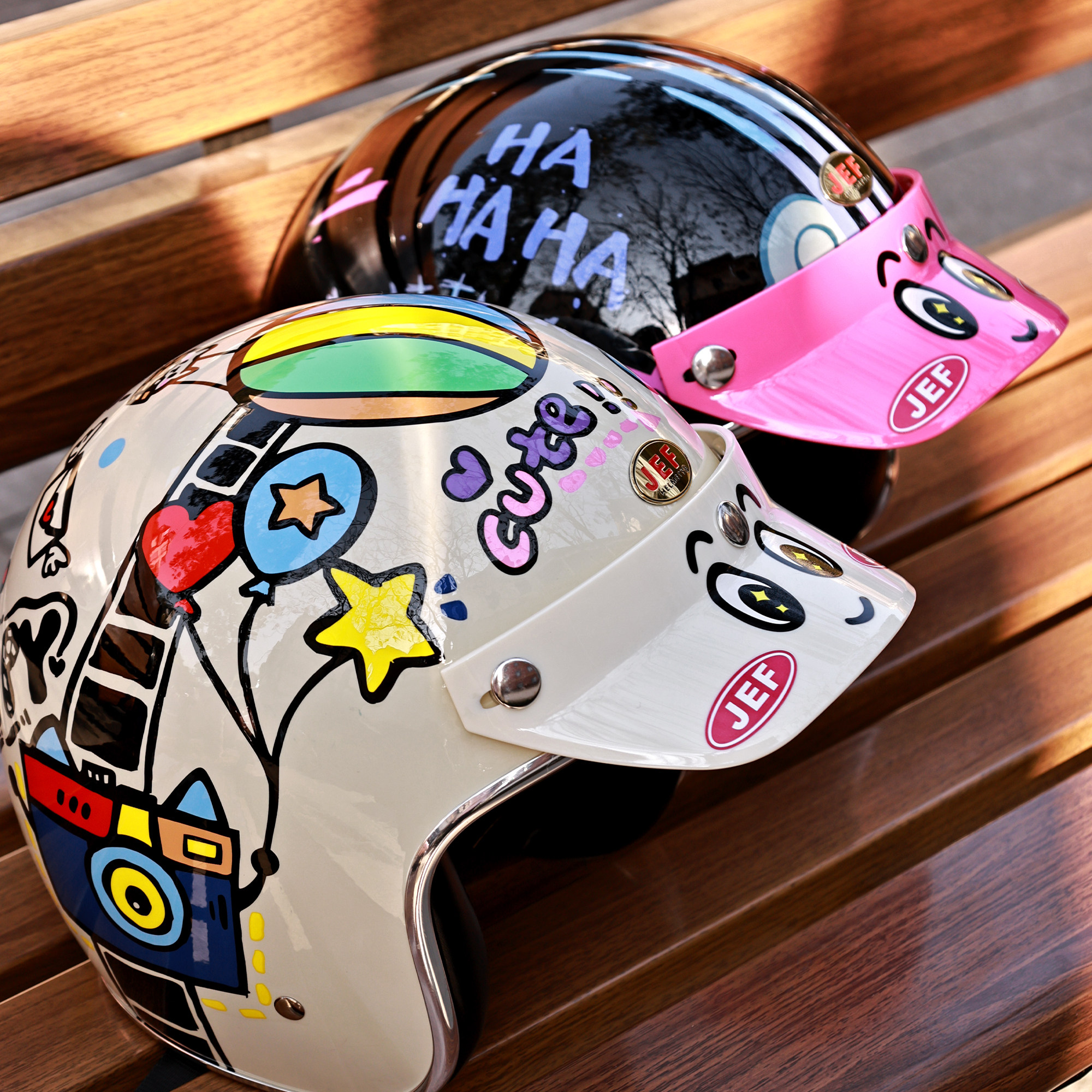 台湾JEF复古头盔帽檐可爱卡通帽檐粉色大眼鸭舌遮阳帽檐3/4盔帽檐,摩托车/装备/配件,头盔饰配,淘宝优惠券,粉丝福利购,淘宝优惠卷