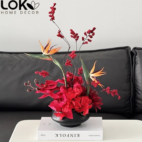 天堂鸟仿真花花艺酒店餐厅餐桌花假花客厅高级仿生花摆设婚礼花束