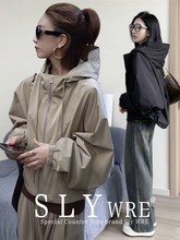 韩国SLY WRE工装夹克外套女春秋季百搭连帽冲锋衣短款风衣棒球服