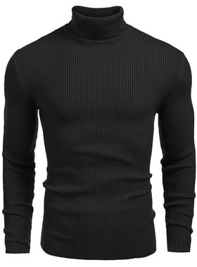 高领针织衫男秋冬韩式Trbottomy品牌套头衫加厚针织衫修身弹力休