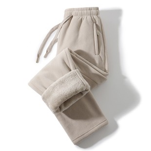 高档羊羔绒裤子男冬季新款加绒加厚奥粒绒超厚抗寒休闲裤棉裤男女