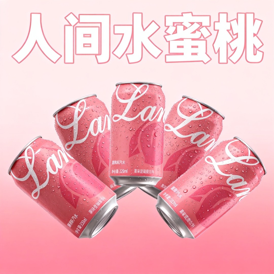 【官方正品】蜜桃味汽水8罐整箱劲爽气泡0糖0脂碳酸饮料年货送礼