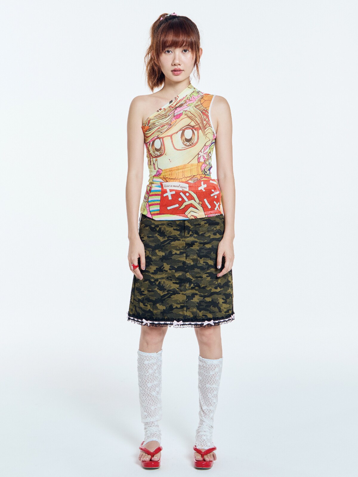 Anime Mesh One-Shoulder Top | Direct from Taobao China - Taobao product photo 5