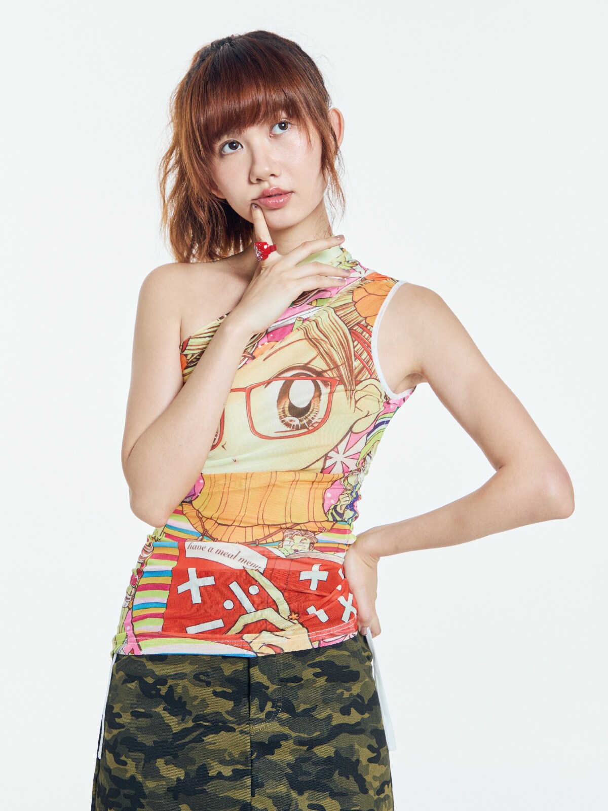 Anime Mesh One-Shoulder Top | Direct from Taobao China - Taobao product photo 2