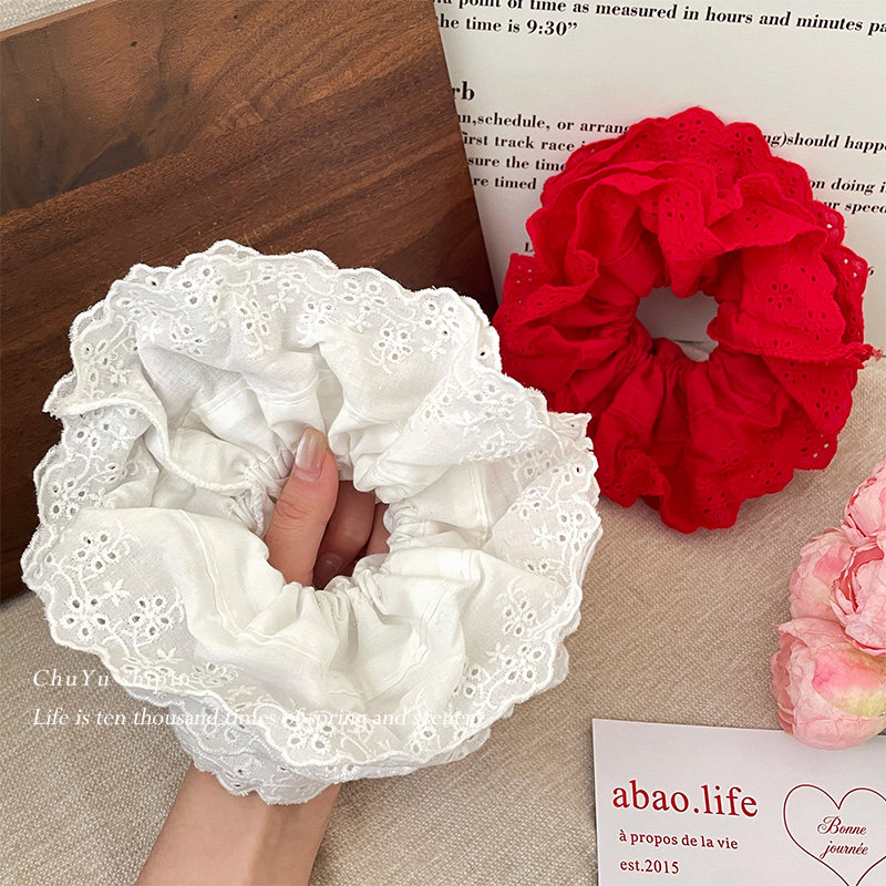 赵露思同款~重工花边大肠发圈