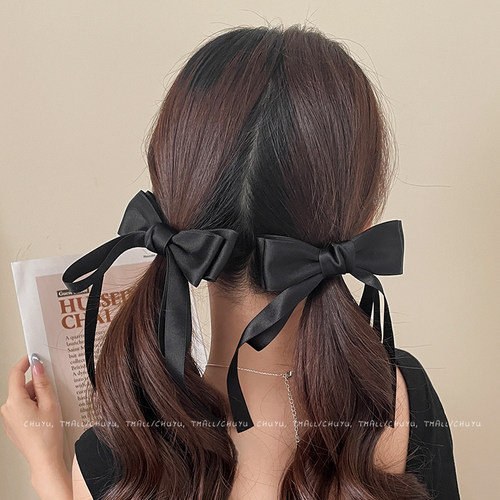 气质甜美~蝴蝶结飘带双马尾发夹