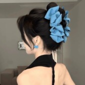 牛仔泡泡云朵大号抓夹女夏日饱满后脑勺盘发气质百搭鲨鱼夹发夹