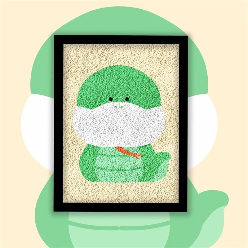 纸浆画diy手工卡通十二生肖动物可爱蛇形象幼儿学前绘画培训简易