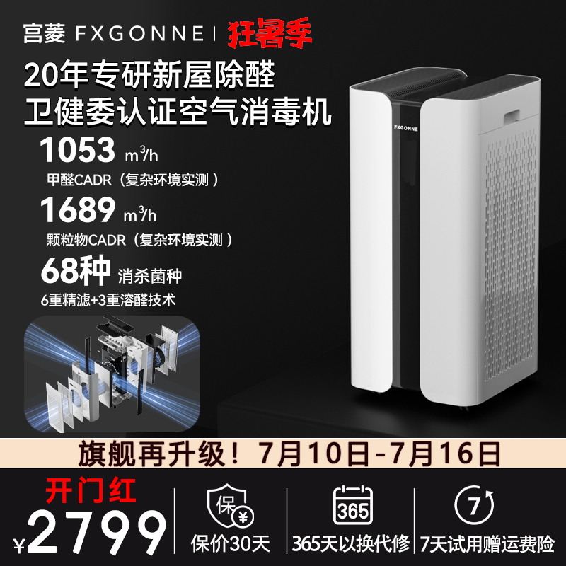 宫菱MARS空气消毒机空气净化器吸附分解除醛除菌全链路消杀