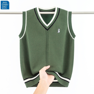 中大童男女学生刺绣纯棉毛背心