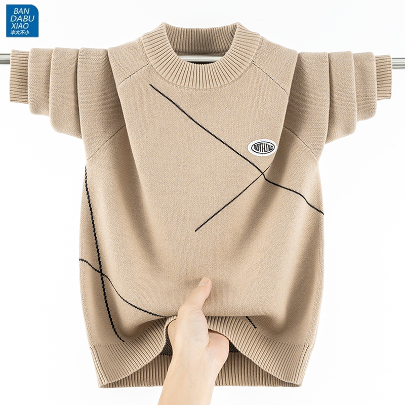 中大童男孩子纯棉毛衣厚款