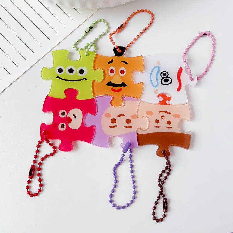 书包配饰亚克力闺蜜书包小挂件小红书套装积木拼图钥匙扣网红情侣