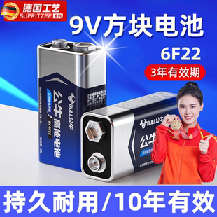 6f22型 9v方块电池万用表6F22方形叠层无线话筒指针九伏万能9号干电池烟雾报警器九伏碳性非充电9V正品