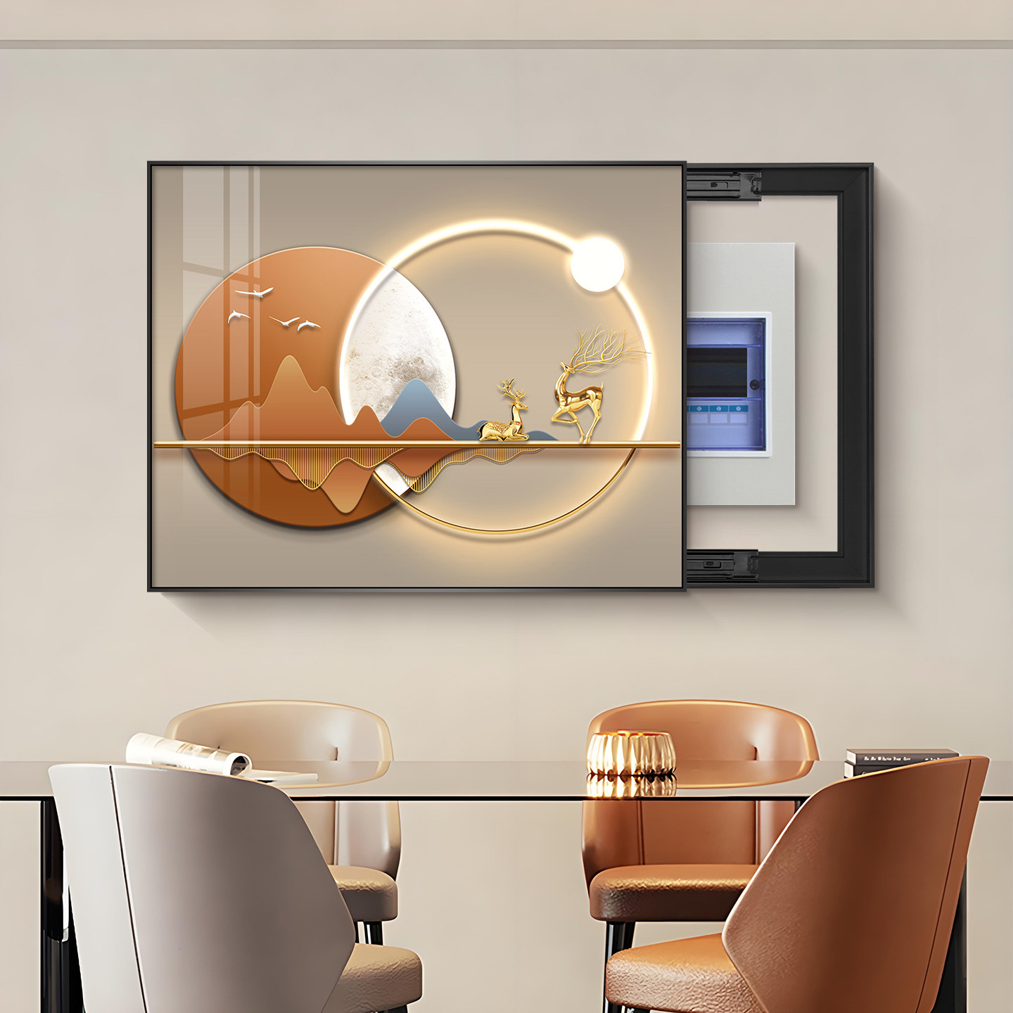 轻奢电表箱装饰画2025新款配电箱